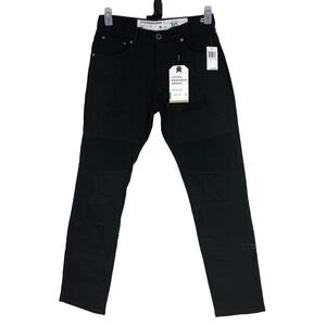 NWT Lifted Research Group LRG Streetwear Jeans, Black Moto Style, Distressed 30